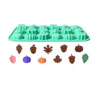 Silicone Autunno - Stampo 18 Cavità per Caramelle con Pigna Foglie d'Acero | Mini Sabbia Cera Cioccolato Decorazioni Autunno Halloween Festa del Ringraziamento