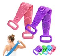 Silicone Back Scrubber Belt Double-Sided Silicone Back Scrubber Strap (2pcs-B)