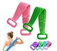 Silicone Back Scrubber Belt Double-Sided Silicone Back Scrubber Strap (2pcs-C)