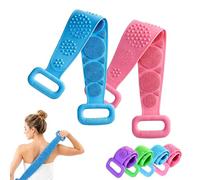 Silicone Back Scrubber Belt Double-Sided Silicone Back Scrubber Strap (2pcs-D)