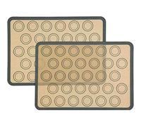 Silicone Baking Mat(Set of 2), Non-Stick Reusable, Food Safe Baking Mat, Macaron Cookie Liner Pastry Mat (16.5" x 11.6")