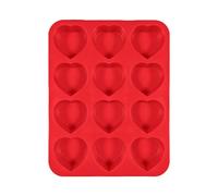 Silicone Baking Mold, Non-Stick 12 Cavity Mould, Heart Shape Fondant Mold, Multi-Purpose Bake Accessory for Cake, Candy, Gummy, Soap, Candle, Ice, Jelly, Wax, Party Holiday, Kitchen