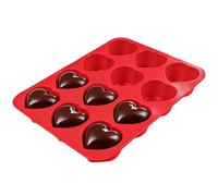 Silicone Baking Mold - Non Stick 12 Cavity Mould | Heart Shape Silicone Fondant Mold, 12 Cavity Microwave Oven Safe Mould For Cake Candy Fondant Gummy Soap Candle Ice Jelly Wax Party Holiday Kitchen