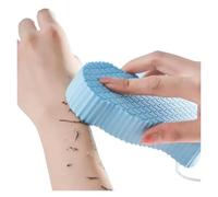 Silicone Bath Foot Scrubber Mat | Wall Backwasher & Exfoliating Pad with Strong Suction Cups - Hands-Free Body Brush for Shower, Men & Women (Blue Sponge)