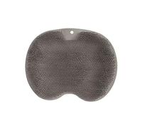 Silicone Bath Foot Scrubber Mat | Wall Backwasher & Exfoliating Pad with Strong Suction Cups - Hands-Free Body Brush for Shower, Men & Women (Grey Pad)