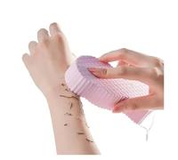 Silicone Bath Foot Scrubber Mat | Wall Backwasher & Exfoliating Pad with Strong Suction Cups - Hands-Free Body Brush for Shower, Men & Women (Pink Sponge)