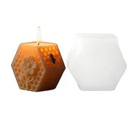 Silicone Beehive Pillar Candle Mold, 3D Honeycomb Design For DIY Beeswax, Soy Wax, Soap, Or Plaster Crafts, Handmade Aromatherapy Candle Mold, Sizes A B C, 11x6x6cm / 9x9x8cm / 8x5x7cm, Lightweight