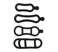Silicone Bike Strap 6Pcs Elastic Band for Light(A) | High elasticity silicone, secure lamp mount, fits handlebars, 6pcs set, black color