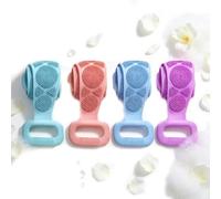 Silicone Body Scrubber, 4 Pack Sided Quick Dry Back Scrubber Brush | Silicone Back Scrubber For Bathroom Room Gym Travel Neck Arms Kids Men Women