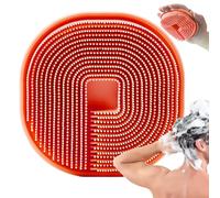 Silicone Body Scrubber, Anti Slip Massage Loofah, Ergonomic Shower Brush, Multifunctional Sturdy Design, Soft Flexible Material, Home Bathroom Use 5.86 Inch Red, Blue, Green