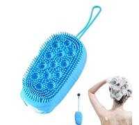 Silicone Body Scrubber, Shower Scrub Brush, 2.17x2.95in Soft Skin Cleansing Brush, Compact Double-Sided Massage Design, Gentle and Authentic for Travel Home Use
