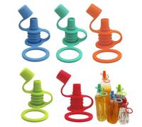 Silicone Bottle Nozzle 5pcs Spill Proof Spout Cap Drinking Lid Replacement | Leak Proof Squeeze Pouch Cap, Portable Hook Design, Toddleŕ Ɓaby Adult Use