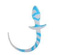 Silicone Butt Plug Tail G-spot Anal Stimulator ButtPlug Dog Slave Tail Women Gay Sex Game BDSM Prostate Massager Sex Products(Blue)