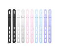 Silicone Cable Organizer Ties | 10 Pieces Reusable Silicone Desk Cable Organizers, Cord Ties For Charging Cables, Ideal For Indoor, Outdoor, Office, Car, Hotel, Travel, Phone, Headphone, Charger & Ear