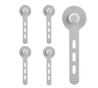 Silicone Cable Ties, 5 pezzi Reusable Anti-Knotting Organization, Durable Wire Organizer Ties Material, Management Tool for Phone Charger and Computer, Gear for Travel and Dorm
