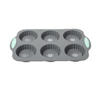 Silicone Cake Mold - 6-Cups Muffin Tray , Mini Cake Pan Bakeware | Non-Stick Crafts With Flower Design | Baking Silicone Molds | For Christmas Chocolate Egg Bread Cookie Holiday Food Soap Making