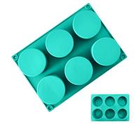 Silicone Cake Mold - 8.35x5.91x0.98 Inches Cake Molds for Baking Silicone | 6 Grids Non-Stick Round Candy Molds | Kitchen Baking Accessories | Multipurpose Cakes Môlds for Home Kitchen Bakery Cafe