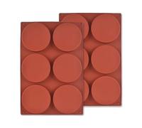 Silicone Cake Mold for Baking, 2-Pack 6-Cavity Disk-Shaped Molds for Soap Resin Coasters