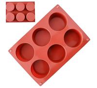 Silicone Cake Mold - Non-Stick 6 Cavity Round, Baking Mold Food Grade Silicone Chocolate Candy Muffin Moulds for Oven Cupcakes, Jelly Desserts Bakery Kitchen | Accessories for Home Baking