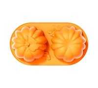 Silicone Cake Molds for Pumpkin Shapes, 2-Cavity Fondant Molds, Easy Demoulding Chocolate Mould, Non Stick Exterior, Great for Halloween, Thanksgiving, Seasonal Treats