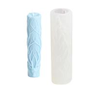 Silicone Candle Mold - 339g Cylindrical Candle Mold, White Antlers Pattern Making Moulds, Handmade Pillar Spire | Hand Crafts Home Wedding Dinner Party For Chocolate Decoration