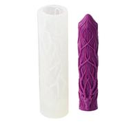 Silicone Candle Mold - 339g Cylindrical Candle Mold, White Antlers Pattern Making Moulds, Handmade Pillar Spire | Hand Crafts Home Wedding Dinner Party For Chocolate Decoration