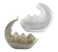 Silicone Candle Mold - Flexible Silicone Medium Size | Epoxy Plaster Soap Casting Form Decorative Wax Ornament Tool | Handmade Scented Candle Making Mould For Home Room Wedding Party Table Decor