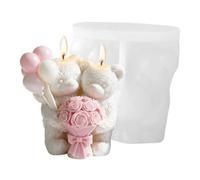 Silicone Candle Molds | Easy Release Flower Couple Bear | Bear Soap Molds Resin Casting | for Resin Epoxy Plaster Clay Soap Candy Chocolate Cake DIY Crafts Home Decor