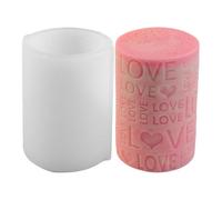 Silicone Candle Molds Valentine's Day - Engraved Love Cylinder Making Kit, 3D Heart Letter Resin Casting Supplies, riutilizzabile Aromatherapy Soap DIY Plaster Tool, For Wedding Gift