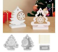 Silicone Candle Mould,2 Pieces Silicone Candle Moulds,3D Christmas Tree Shape,Candles Making Mold,Christmas Tree Candles Mould,Silicones Moulds,for Making,Aromatherapy,Soap