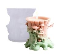 Silicone Candle Moulds - Tealight Candles Holder Resins Molds, Epoxy Resin Pouring Molds DIY Crafts, DIY Mushroom Tree Stump Easy Release | Candle Holder Silicone Resin Mold For Home Decor Arts