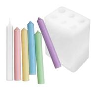 Silicone Candles Molds, Reusable Casting Tray, 6 Cavity Cylinder Molder for Wax, Authentic Crafting Tool, Calore Resistant Flessibile Mat for Details, Professional Handcraft Accessory for Home Studio