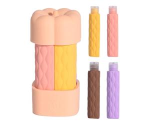 Silicone Cartridge Bottle Set - 2.52x5.39in Travel Bottle Cartridge | Portable Shampoo Empty Bottles | Silicone Travel Bottles Refillable Containers | 4-In-1 Spillproof Silicône Travelling Bôttles