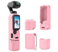 Silicone Case For DI Osmo Pocket 4 Shockproof Sleeve with Tempered Glass Protector Lens And Screen Prtect Cover Scratch-Resistant Screen Lens Protective Cover Combo Camera Accessories
