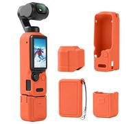Silicone Case For DI Osmo Pocket 4 Shockproof Sleeve with Tempered Glass Protector Lens And Screen Prtect Cover Scratch-Resistant Screen Lens Protective Cover Combo Camera Accessories