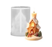 Silicone Christmas Candle Molds 3D Snow House Casting Mould