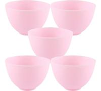 Silicone Ciotole Set 5 Pezzi per Maschera Viso Fai da Te | Rosa, Non Fragile e Pratico per Polveri Viso, per Uso Domestico o Postazione Estetica