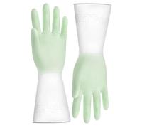 Silicone Cleaning Gloves - Multipurpose Dishwashing Aid for Kitchen Tasks | Soft Rubber with Grip Pattern, Waterproof and Easy to Rinse, Long Cuff Design for Hand Protection and Comfort 3.19x3.54 in