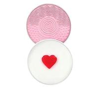 Silicone Cleaning Mat, Makeup Brush Washer, 3,54 x 3,54 x 1,18 pollici Tool with Soap Feature, Portable Cosmetic Scrubber, Dirt Remover with Textured Style, Brush Cleaner for Artist and Daily