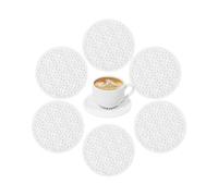 Silicone Coasters Set (6 Pcs) - White Drink Coasters for Home and Office