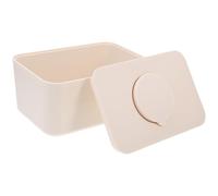 Silicone Contenitore per Salviette Umide Riutilizzabile, Beige | Coperchio, per Tavola e Bagno, Pratico da Portare in Auto, Adatto a Salviette Bagnate