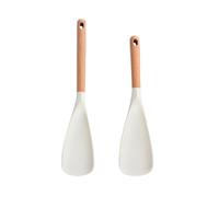 Silicone Cooking Spatula, 2 pezzi in legno Handle Kitchen Tools, flessibile non -Scratch Paddle per miscelazione e serving, Home Apartment Grill Baking, Frying Pancake Cooking Dessert Preparation
