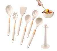 Silicone Cooking Utensils Set, Non Stick Solid Spatulas And Heat Resistant Slotted Spoons, 7-Piece Heat-Resistant | Easy Clean Utensil Sets For Cooking | For Nonstick Cookware Pots Pans Bakings