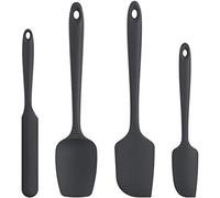 Silicone Cucina Spatola Set 4: U-Taste 315℃ Resistente al Calore Leccapentole in Gomma, Utensili per Pasticceria Antiaderenti Antigraffio senza BPA per Cucinare e Cuocere (Nero)