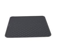 Silicone Dish Drying Mat | Heat Resilient & Grip - Enhanced Pad for Kitchen Counter / Sink | Rectangular Design with Drain Lip, Cares for Countertops (Grande: ca.17,6x16,2x15 cm/6,93x6,38x5,91