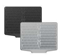 Silicone Dish Drying Mat, Heat Resistant Non Slip Foldable Pad for Sink Utensils, Kitchen Counter Drainer, 15.35x12.6x5.87 Inches for Cups, Plates, Pots, Organization and Storage