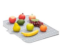 Silicone Dish Drying Mat, Kitchen Counter Draining Pad, Heat Resistant Dishes Drainer Drain Lip, Silicones Sink Mats for Sinks, Countertop, Dryings Rack, Station, Kitchens Use, 22.83x16.93 Inches