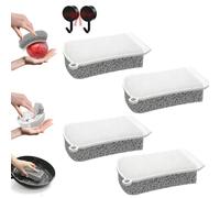 Silicone Dish Scrubber,3-In-1 Silicone Dish Sponge,Reusable Dish Washing Brushes,Multi-Functional Cleaning Scouring Brushes For Washing Dish Vegetable Fruits (4pcs white)