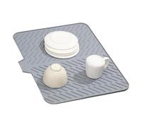 Silicone Dryer Mat for Kitchen, 22,83 x 16,93 Inches Dish Draining Pad with Drain Lip, Kitchen Sink Drying Rug, non Slip Mat for Easy Drainage and Counter Protection