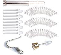 Silicone e plastica anti-allergia, orecchini con protezioni per piercing sulla schiena, maniche per orecchie sensibili, gomma siliconica, senza pietre preziose.